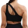 Damen Sport-BH mit One-Shoulder-Träger, süßer Workout-Yoga-BH, mittlerer Halt, gepolstert, bügellos, atmungsaktiv, Sport-Tops, Fitness, Fitnessstudio, Yoga, Sportweste