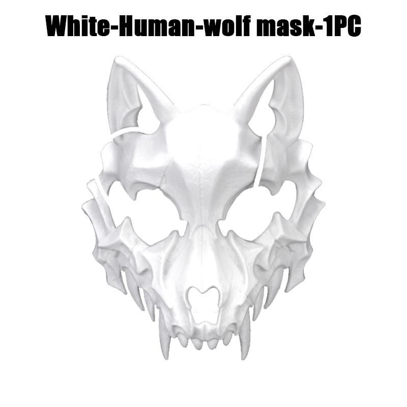 

Halloween Anime Half Face Mask Plastic Skeleton Cosplay Prop for Party Performance and Costume Show Halloween Event Accessory