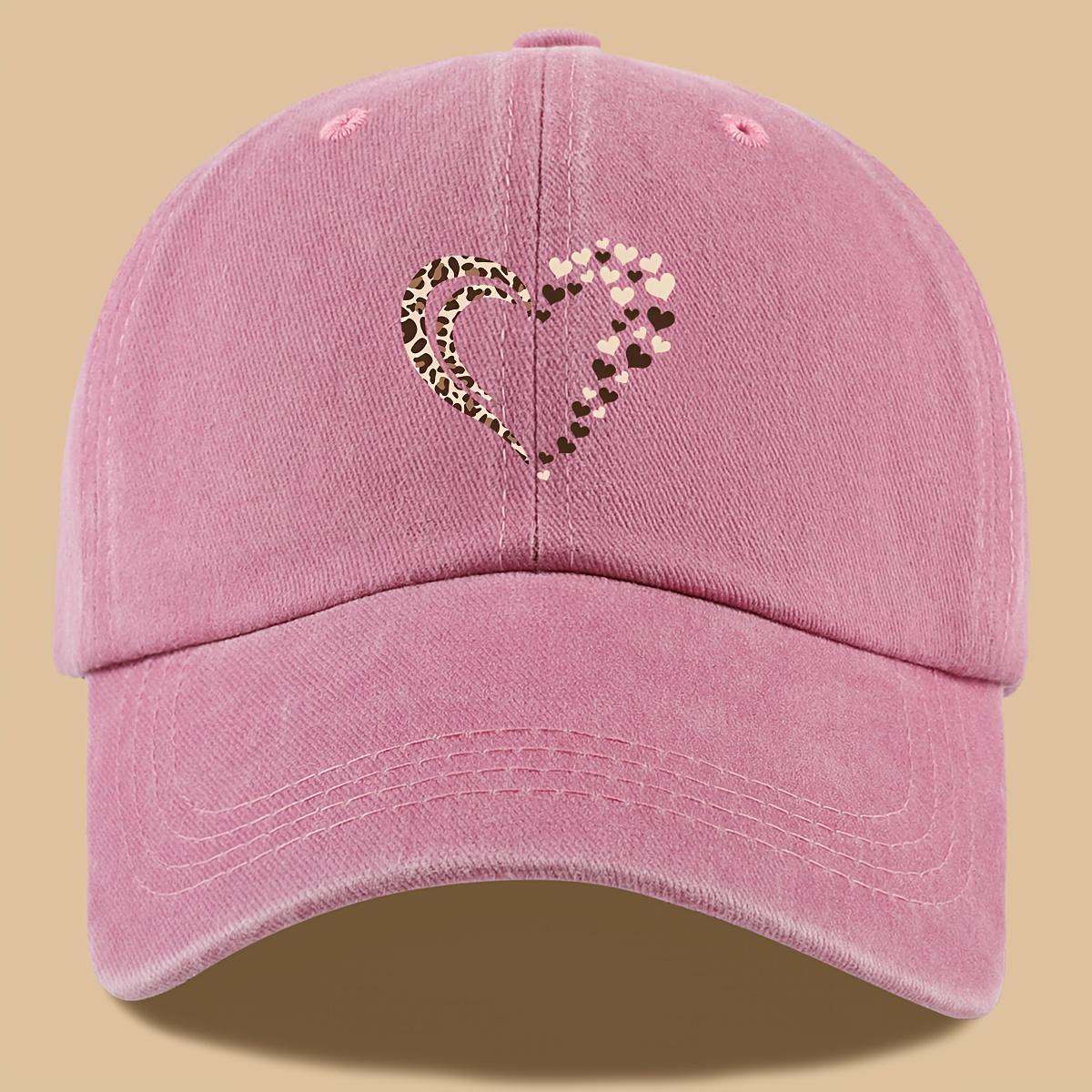 

Leopard print heart print retro casual baseball cap suitable for parties, couples, and holidays as a gift for those around you! Adjustable розовый
