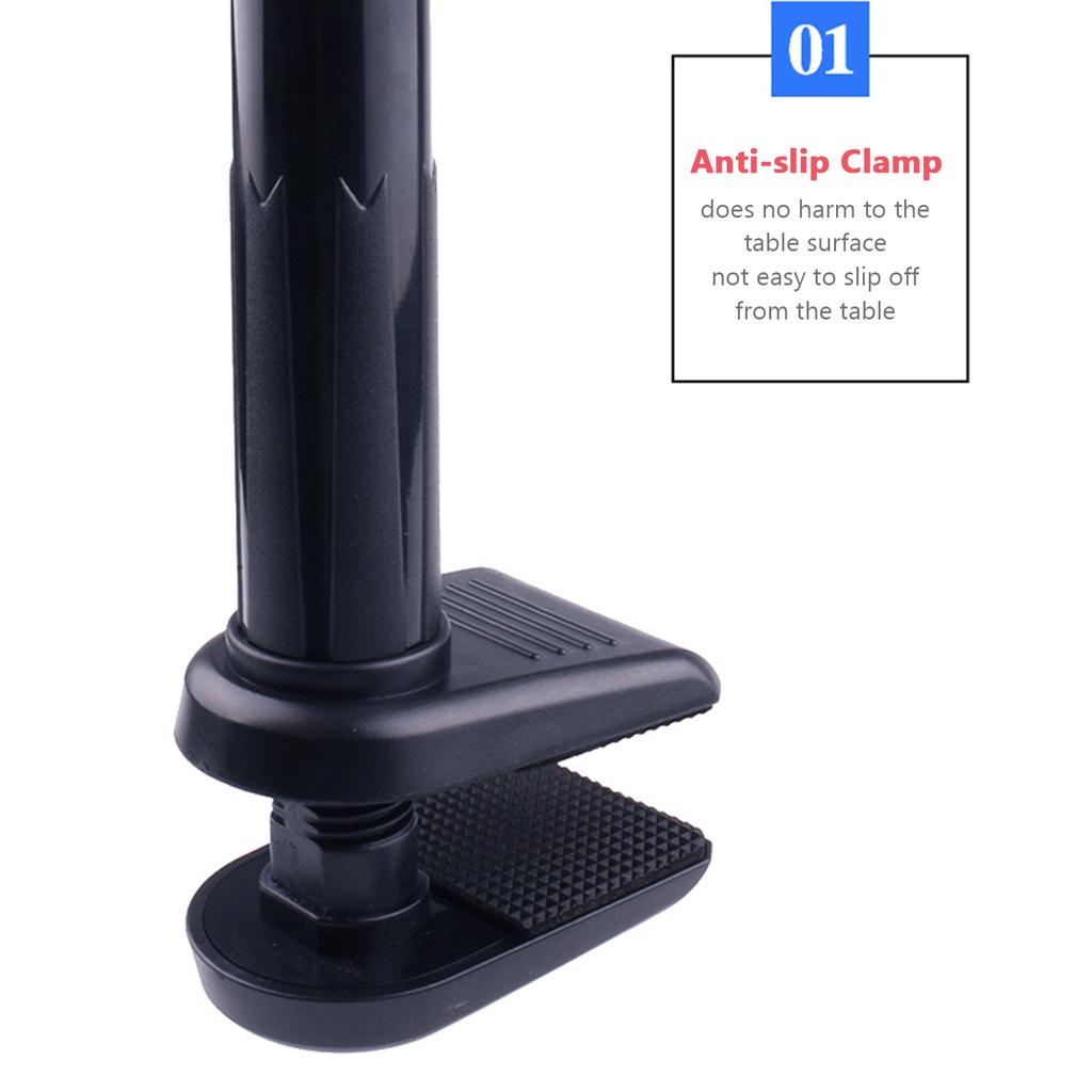 Alloy Hair Dryer Stand 360 Degree Rotating Hands Hair Dryer Stand with Clamp Blow Dryer Holder Height Hair Dryer Holder