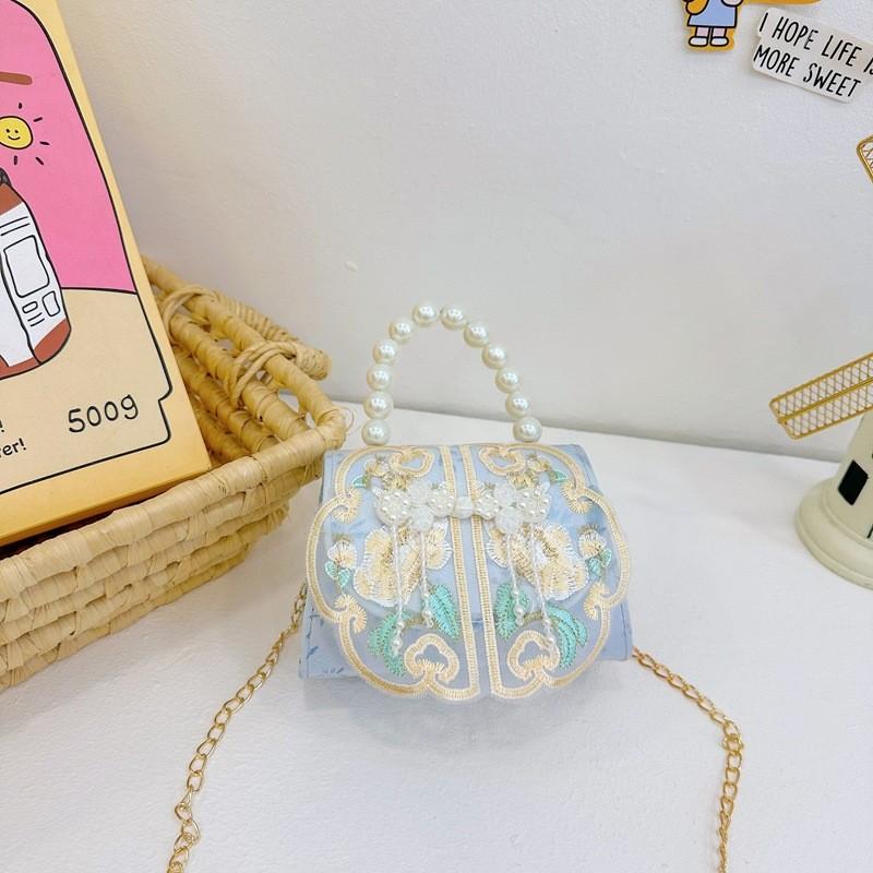 Decoration Pearl Cute Children Crossbody Bag With Chain Suitable For Daily