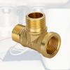 Tee Pipe Fitting Brass 3 Way Home Replacement Easy to Install Hose Water