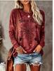 Women Halloween Long Sleeve T‑Shirt Trick or Treat Spider Web Tie‑Dye Print Crew Neck Tops
