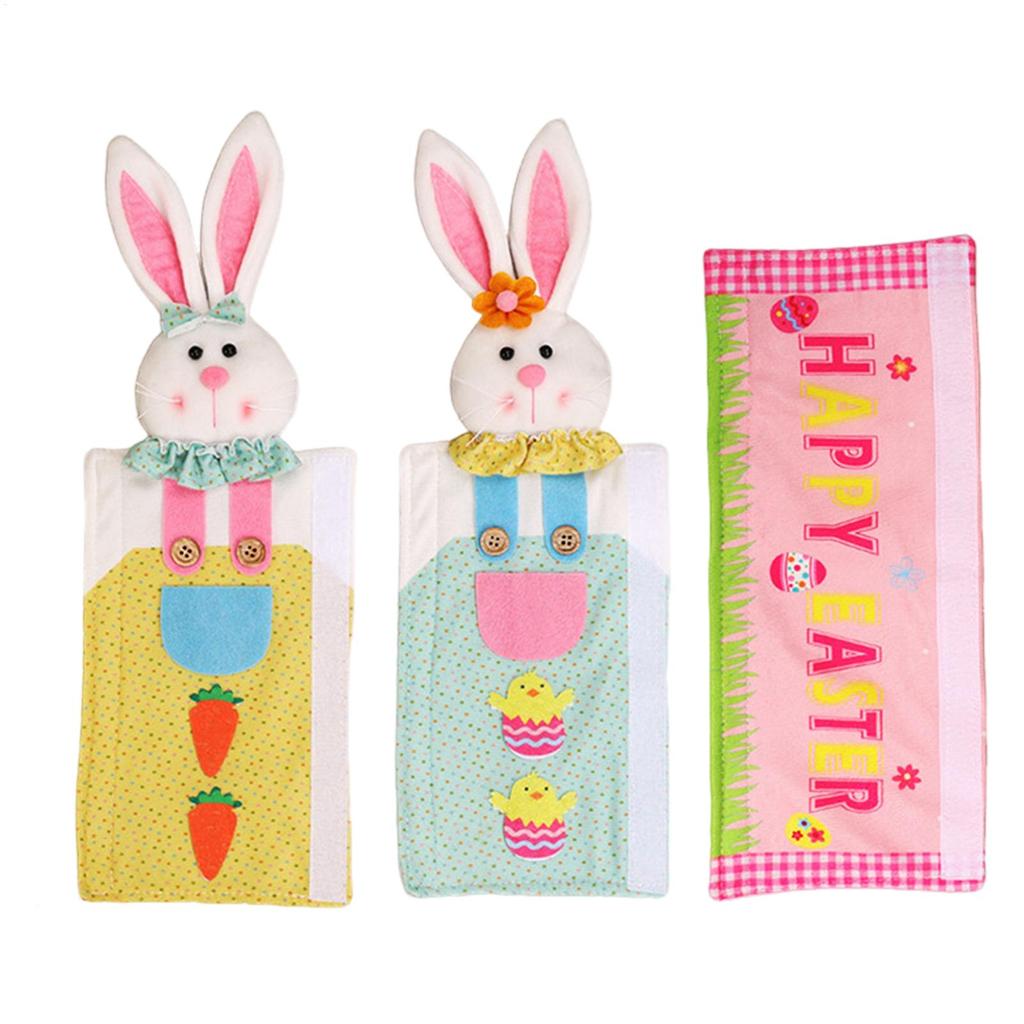 Fridge Handle Covers 3Pcs  Easter Bunny Refrigerator Handle Protectors Non-slip Thicken Door Knob Rotective Dust Covers