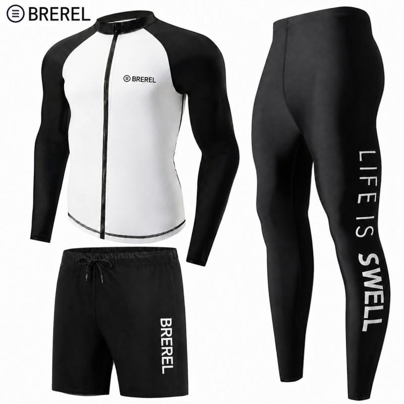 Mens Quick-Dry UV Protection Rash Guard Set Long Sleeve Top Pants Snorkeling Surfing Swimming