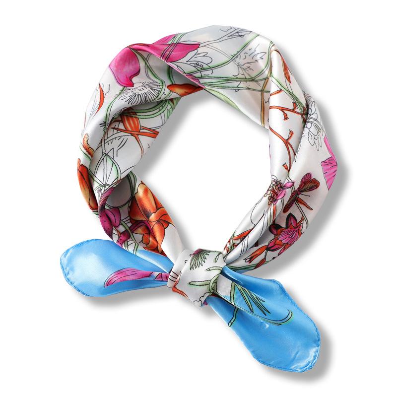 Scarf Printed Silk Women's Spring Summer Sun Protection Neck Decorative Professional Matching Tie Bag Small Square