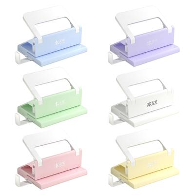 Double-Hole Paper Puncher with Adjustable Alignment Guide Portable Hole Punching Tool 5 Sheets Capacity for Paper Photo