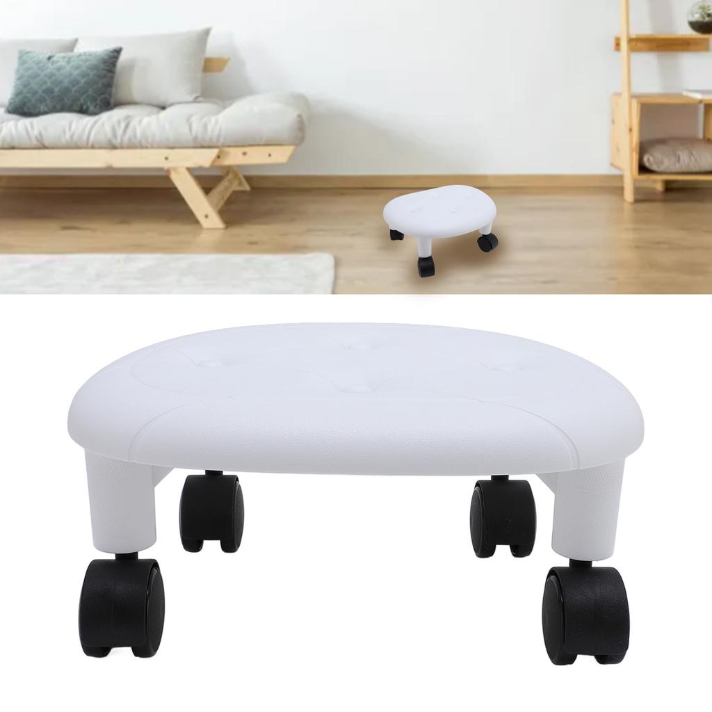 Low Rolling Stool with Wheels Ergonomic Heavy Duty Short Rolling Seat for Bedroom Living Room