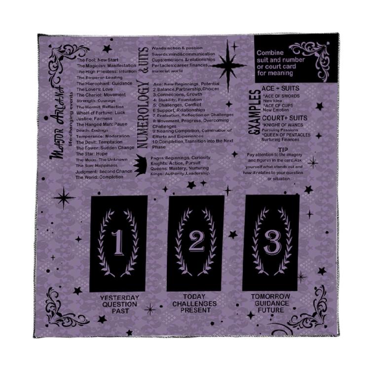 

Embroidered Velvets Divination Cloth Spiritual Ceremony Mats Portables Tarots Cloth for Travel Home Or Crystal Grids 50x50cm