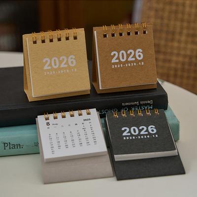 2026 Mini Simple Calendar Small Desk Calendar Creative Coil Calendar Planner Desktop Decoration Office Stationery