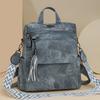 New Tassel Backpack Women's Large-capacity Commuting Retro Simple Multi-functional Casual Dual-purpose Shoulder Bag