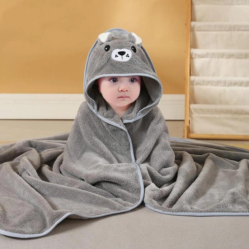 Asciugamani da Bagno per Bambini con Animali dei Cartoni Animati Morbido Asciugamano con Cappuccio per Neonato Coperta Avvolgente Calda per Bambini Piccoli per Maschi e Femmine