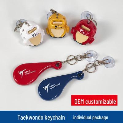 Wisiorek do plecaka Taekwondo: Małe Ozdoby, Prezenty Karate, Brelok z Ochraniaczem Głowy i Tarczą na Stopę