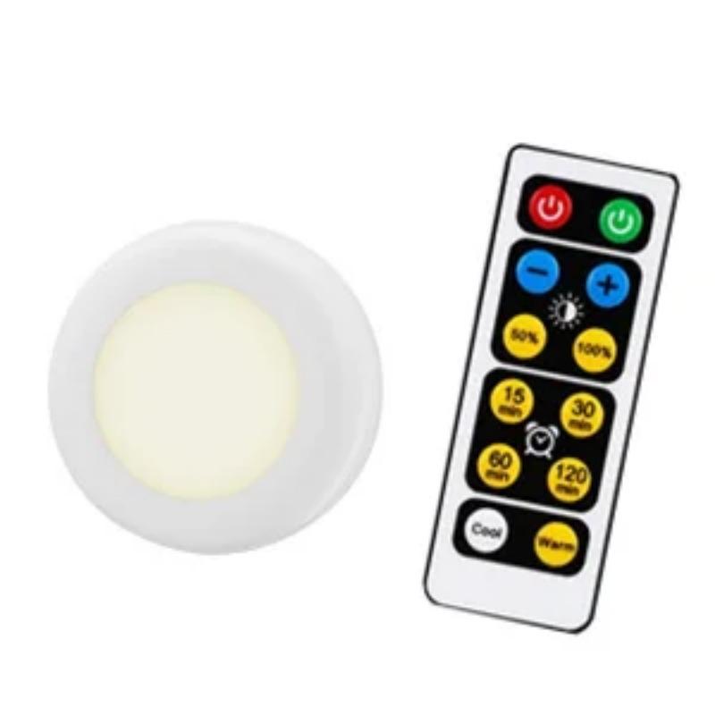 LED 1-6pcs Under Cabinet Light 3 Colors Dimmable Night Light with Remote Control Battery Powered Bedroom Lamp Wardrobe Lights