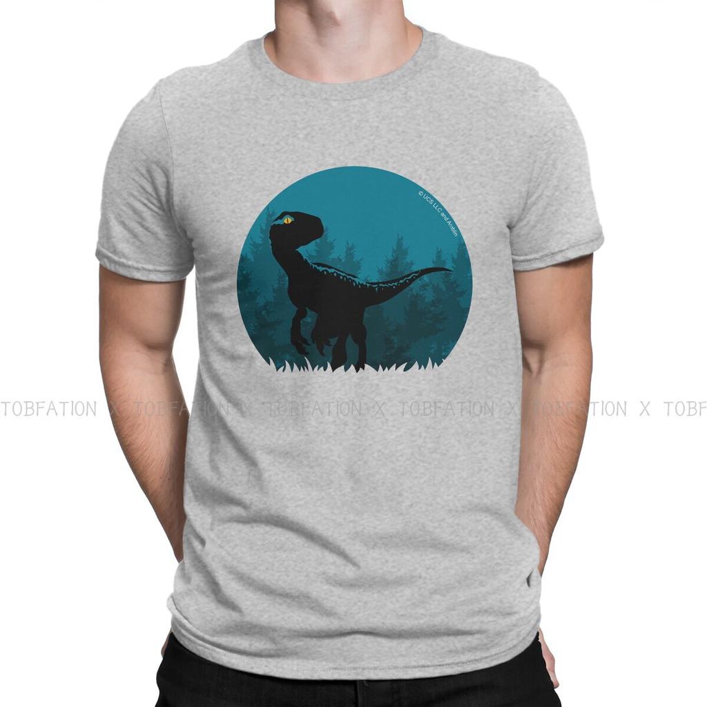 Blue Raptor  Mans TShirt Jurassic Park Dinosaurs Film Crewneck Short Sleeve 100 Cotton T Shirt Humor High Quality Gift Idea