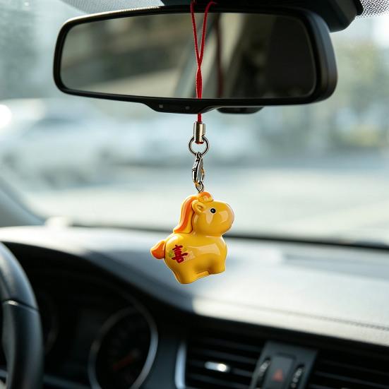 Taschenanhänger mit hochfestem rotem Lanyard Pferdeanhänger Glückssymbol-Anhänger Leichter Autoanhänger