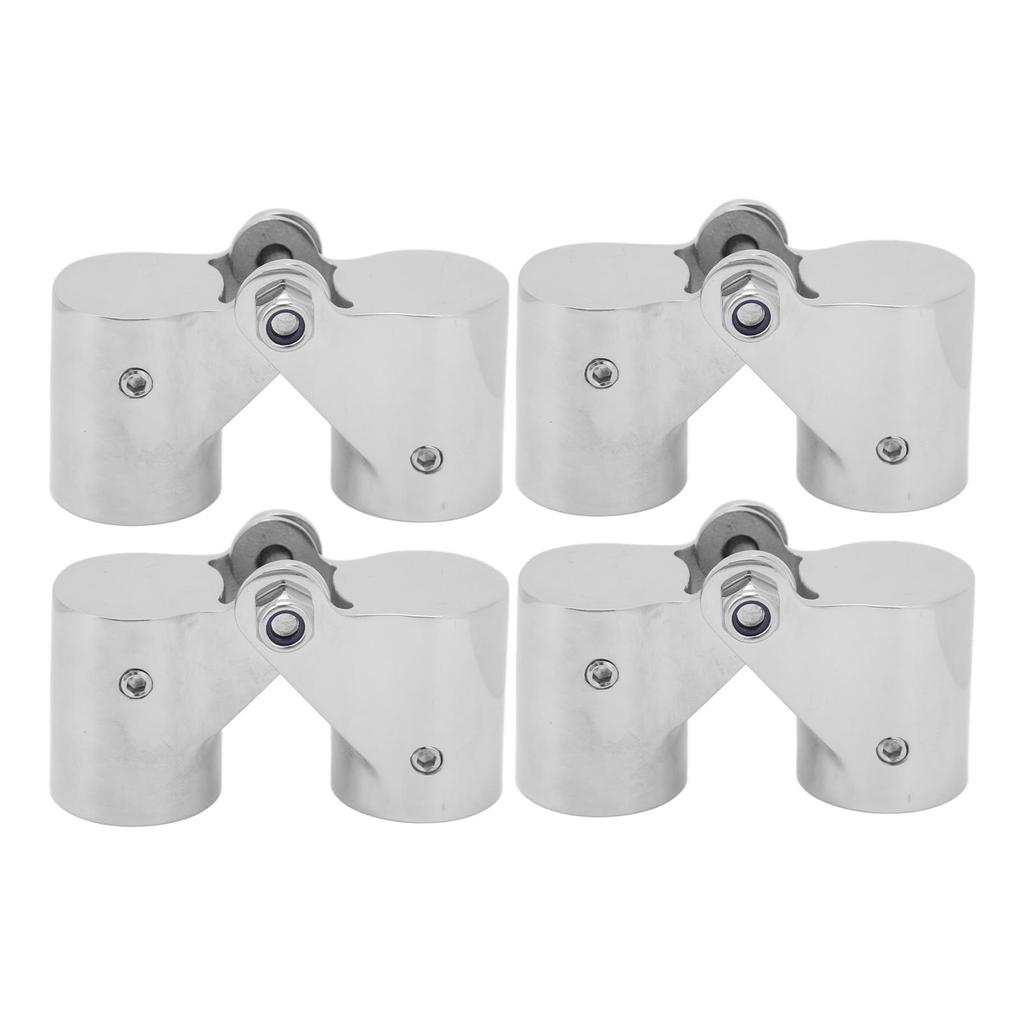 4Pcs Swivel Pipe Connector 25MM Stainless Steel Rugged Stable Boat Pipe Connector for Marine Yachts Inflatable Yachts