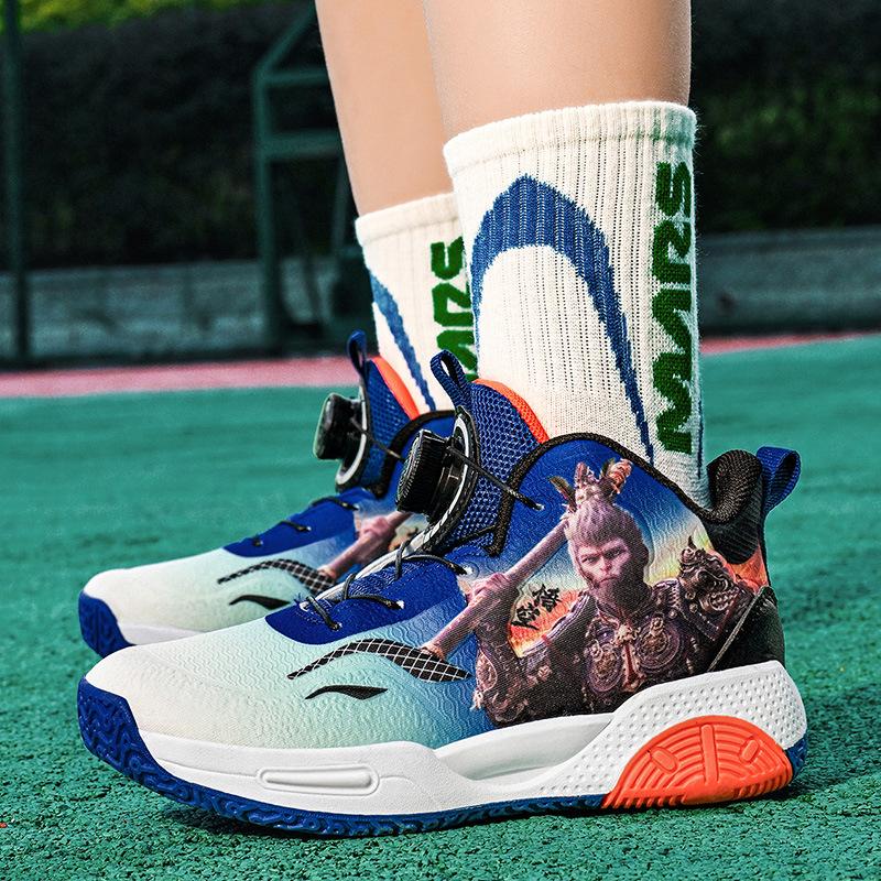 

Black Myth Wukong Детские спортивные кроссовки для бега для мальчиков, сетчатые дышащие для средних и старших детей, нескользящие, дышащие баскетбольные кроссовки, лето 40 сапфировый