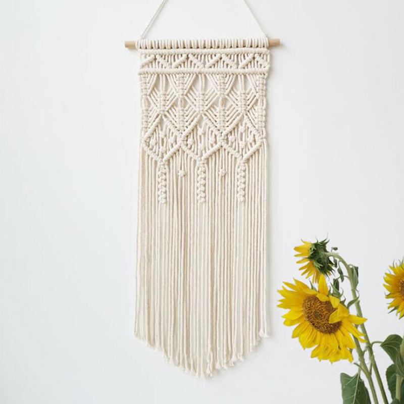 Cm Nordic Bohemian Handwoven Cotton Rope Tassel Tapestry Wall Decoration Macrame Wall Hanging Three Styles