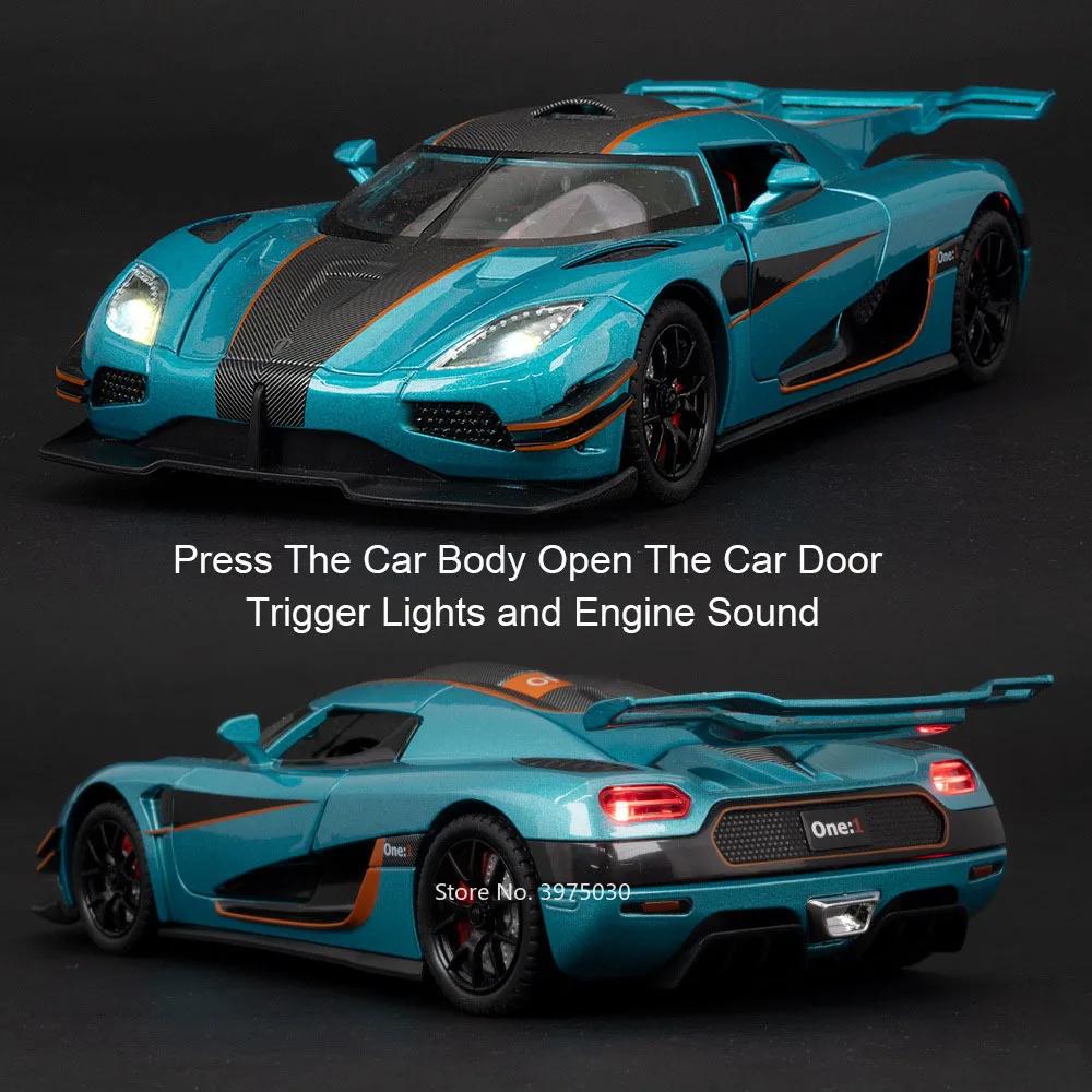 1:24 ONE-1 Miniature Toys Cars Alloy Diecast Models Pull Back Vehicles 4 Doors Opened Sports Car Toddler Toys For Kids Gifts