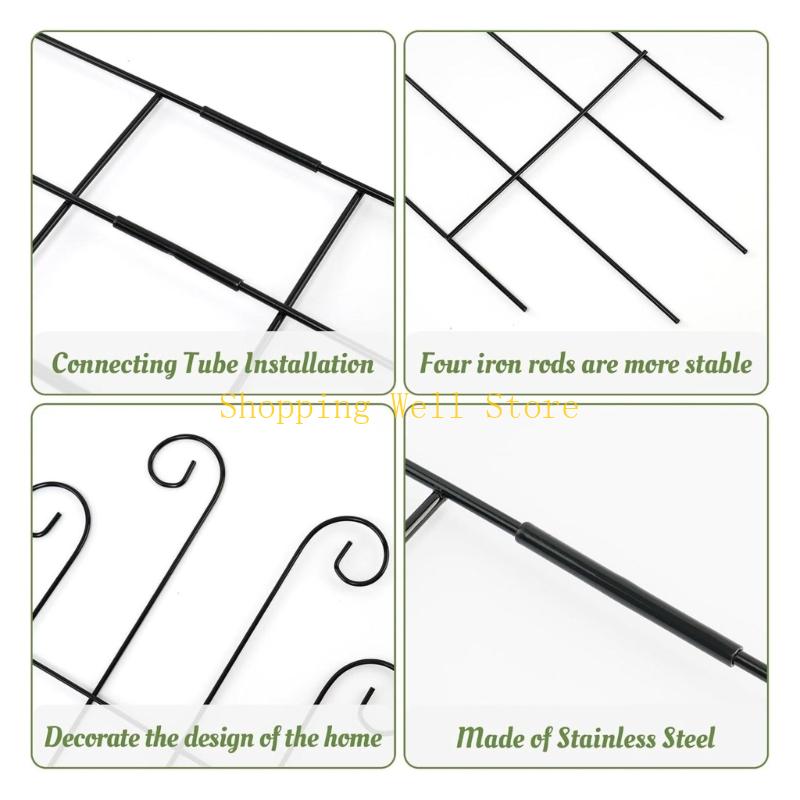 

KX4B 2lots Modulars Metal Plant Support Trellis For Indoor Outdoor Vertical Gardening With Rusts Resistant Coating CN