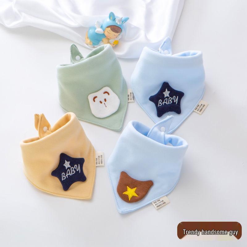 Unisex Triangle Baby Bibs: Pure Cotton, Waterproof, Super Soft, Double Snap, Scarf Wrap