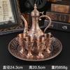 Vintage Copper Wine Flask Set With Shot Glasses Tray Retro European Style Home Bar Decor