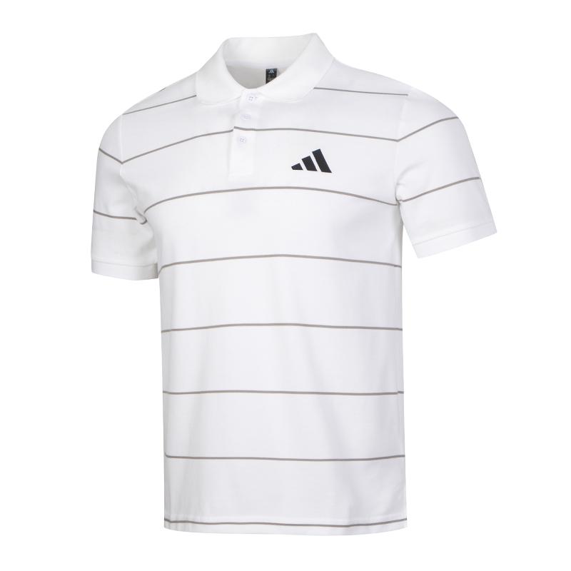 

Adidas Polo Shirts Men s White Polo Collar Moderate Straight Fit JL6043 185/112A/XXL