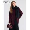 Betu Women's Retro Wool Blend Mid-length Overcoat