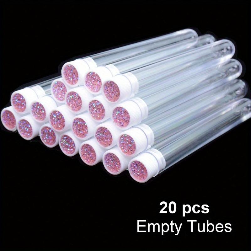 20pcs Empty Eyelash Brushes Tubes Container Reusable Crystal Lash Mascara Wand Flask Case