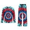 Men's Long Sleeve Pajama Set with Button Crotch and Elastic Drawstring Waist for Home Comfort