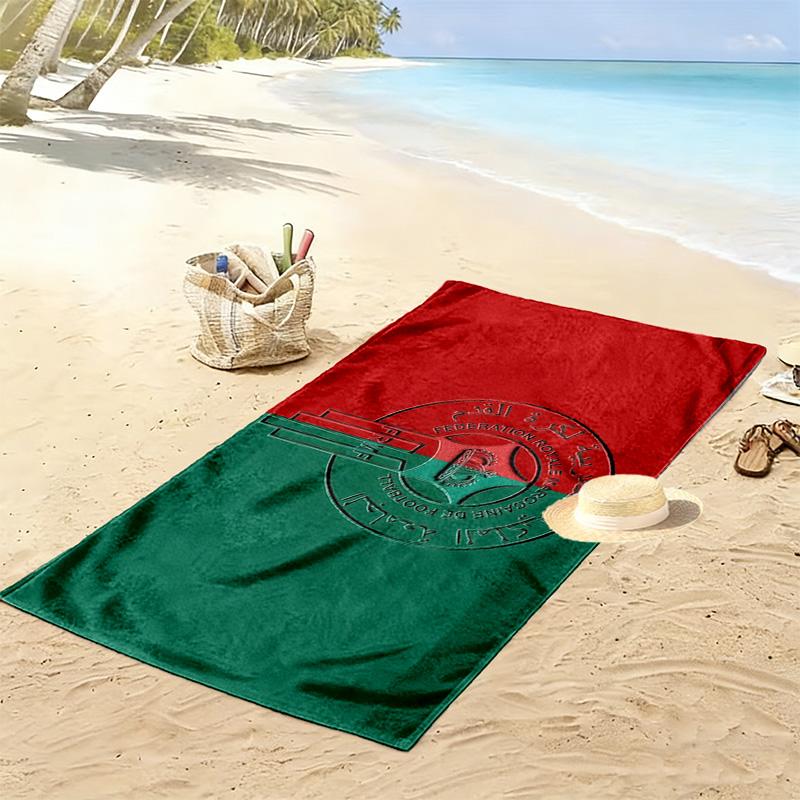 Morocco National Football Team Print Beach Towel, Large Soft Quick Dry Towel for Beach Camping Swimming