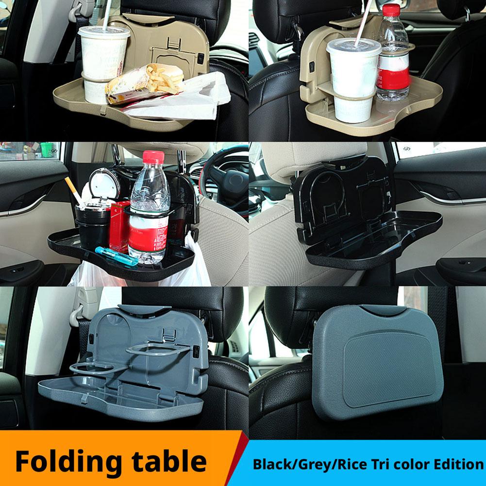 Foldable Car Back Seat Table Multifunctional Dining Tray Rear Seat Storage Rack Drink Cup Holder Portable Car Organizer Stand