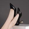 Women's Patent Leather High Heels Shoes Sexy Pointed Dress Shoes Elegant High Heels for Office Female Shallow Mouth Single Shoes