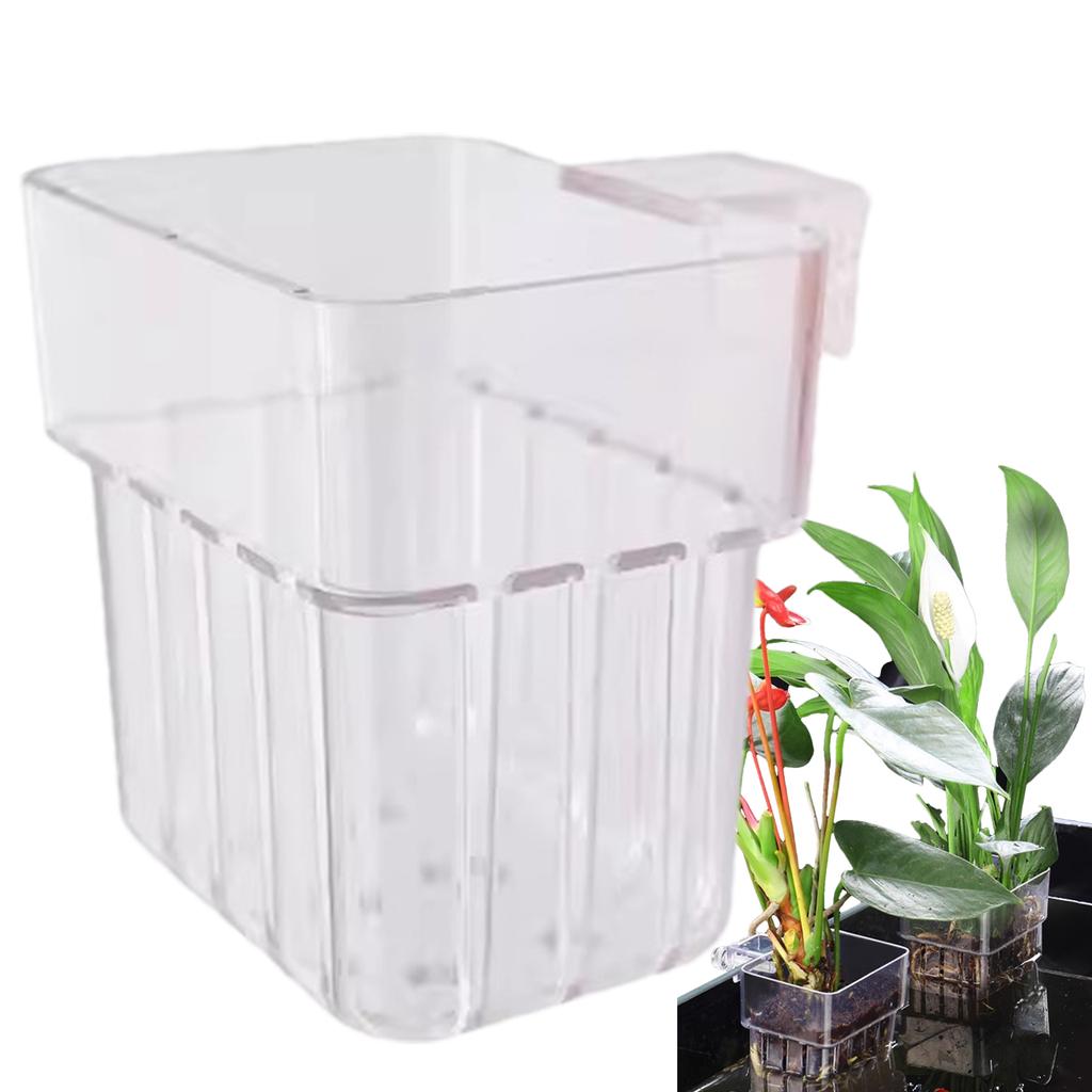 Aquarienpflanzenhalter Transparent Aquariendekorationen Pflanzentopf Wasserpflanzenhalter Wasserpflanzenbecher Aquarium Pflanzgefäß
