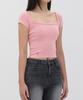 KISYNING Metal Symbol Square Round Neck (Pink)