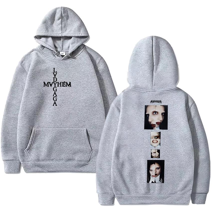 Hot Sale Lady Gaga Tour Double Sided print Hoodies Unisex vintage hip hop streetwear Men women Casual Fleece Sweatshirts Jacket