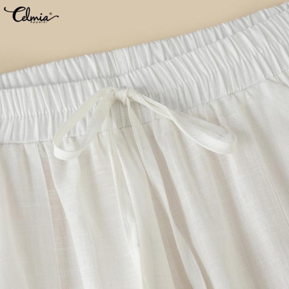 Frühling frauen Baumwolle Leinen Lange Hosen Taschen Elastische Yoga Breite Bein Feste Beiläufige Lose Hosen Plus Größe