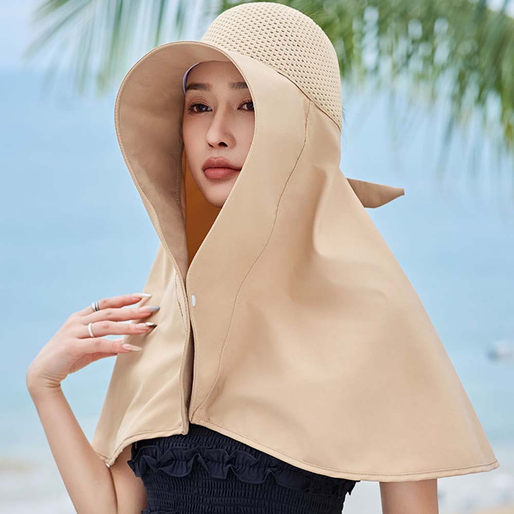 

Wide Brim Shawl Fisherman Hat Elastic Women Sun Cap Ponytail Cap Hiking Bucket Hat Camping хакі