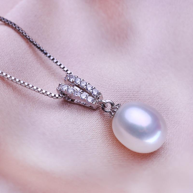 seniko Freshwater Pearl Necklace CZ Cubic Zirconia Fashion Drop Pearl Necklaces For Women