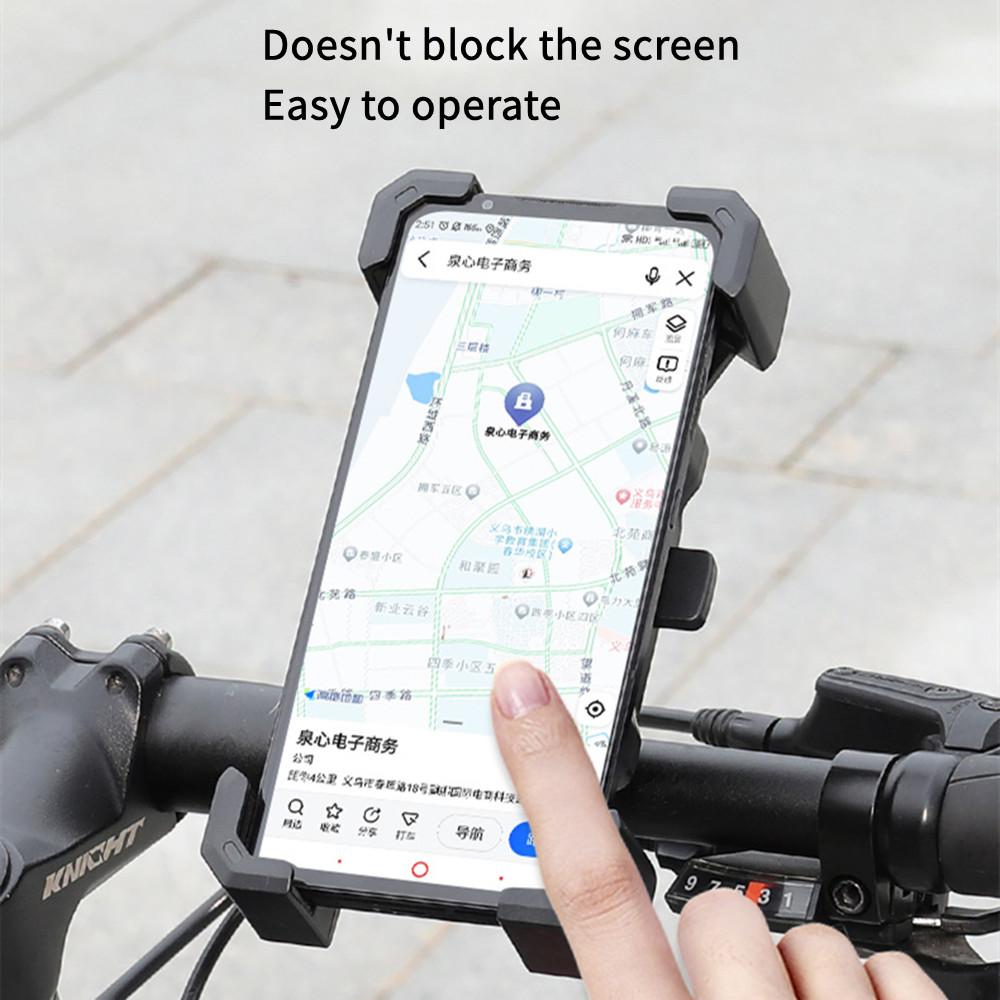 Phone Holder for Bike or Motocycels Automatic Locking Anti-Shock Bicycle Mobile Phone Holder Thickened Non-Slip Bracket