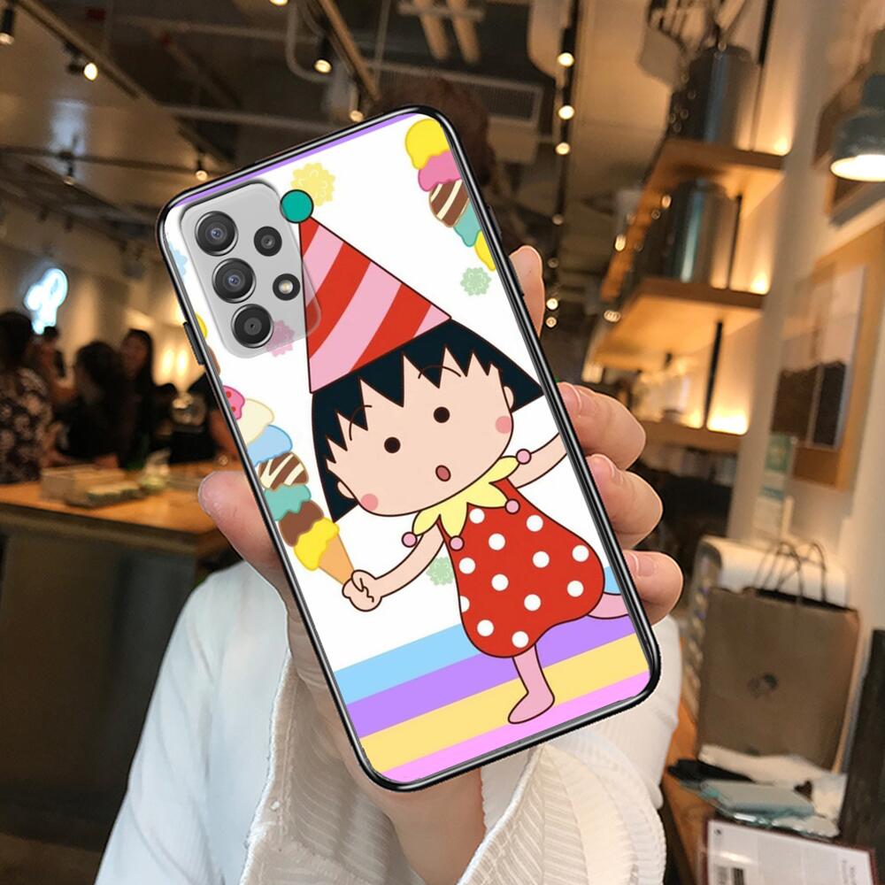 TOPLBPCS Chibi Maruko Phone Case Hull For Samsung Galaxy A70 A50 A51 A71 A52 A40 A30 A31 A90 A20E 5G A20s Black Shell Art Cell C