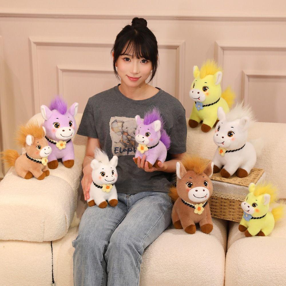 Soft Horse Animal Stuffed Toy PP Cotton Horse Plush Doll Pentant  Chinese New Year Gift