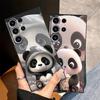 Cute Panda Funda Phone Cover Case for Samsung Galaxy S25 Note 20 8 9 10 S20 Ultra S26 S10 S9 S23 S24 Plus S21 FE