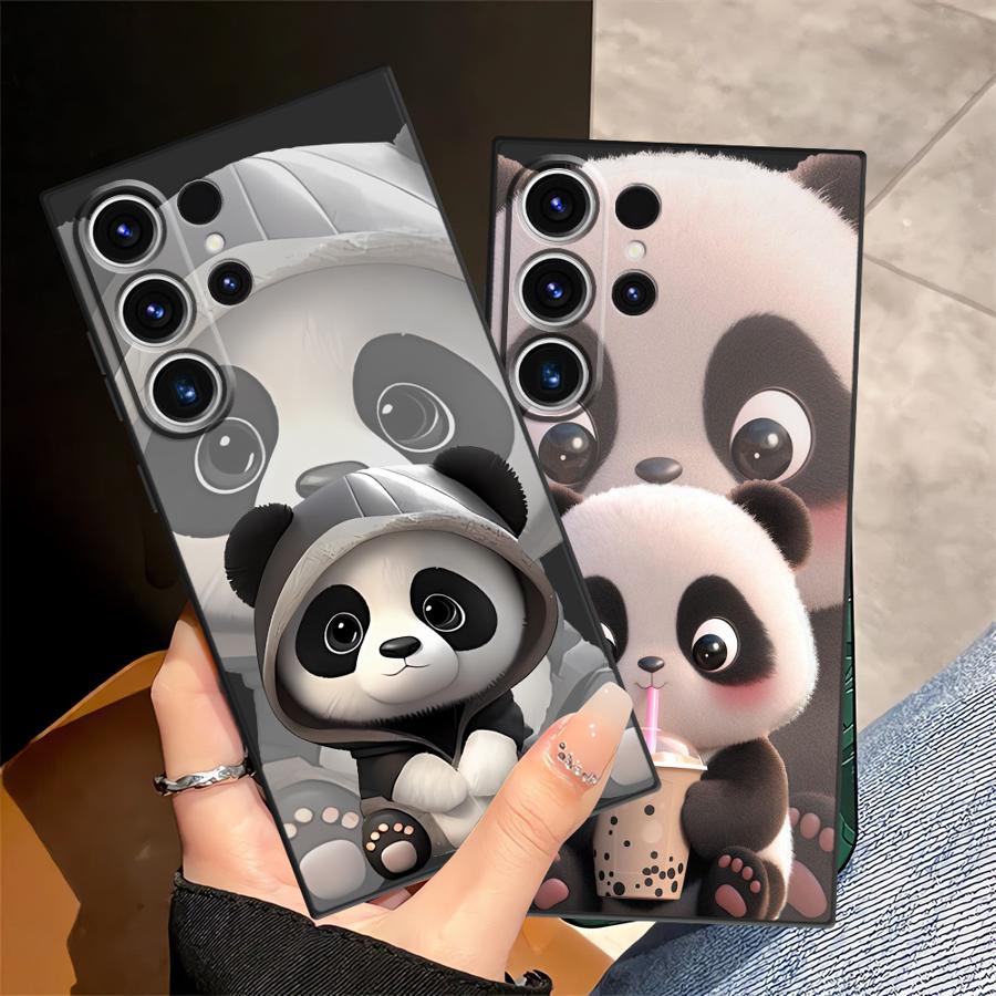 Cute Panda Funda Phone Cover Case for Samsung Galaxy S25 Note 20 8 9 10 S20 Ultra S26 S10 S9 S23 S24 Plus S21 FE