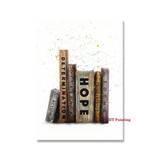 Citind Cărți Poster de Studiu Culoare Splash Desen Animat Pasăre Drăguță Educație Imagini de Perete Pictură pe Pânză Cameră Copii Decor Acasă