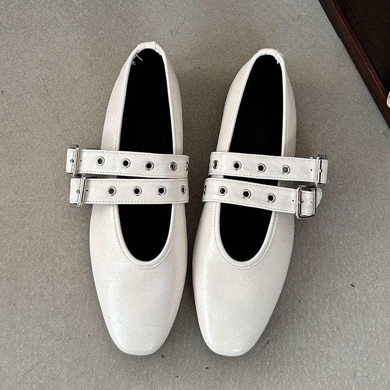 Fashion Female Footwear Shallow Ladies Ballet Flats Shoes Fashion Buckle Strap Round Toe Luxury Women Flats Mary Janes Shoes