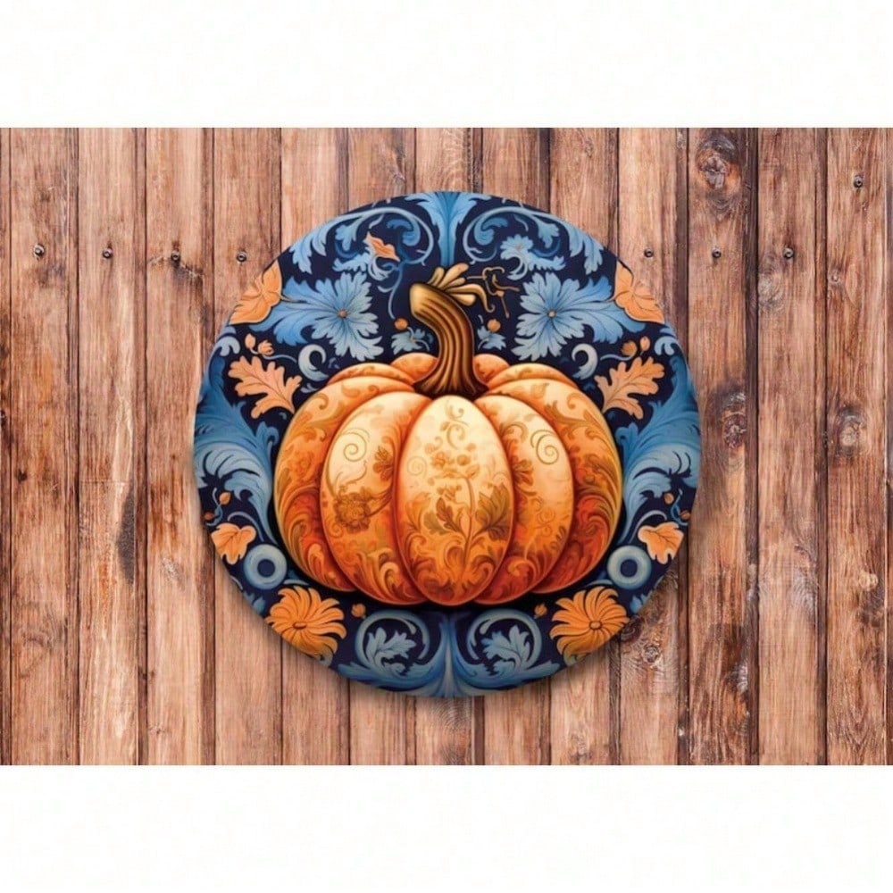

Vintage Pumpkin Wreath Metal Sign Rustic Farmhouse Wall Art Halloween Home Decor Tin Plaque For Living Room Kitchen 20x20 різнокольоровий
