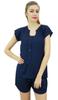 Bimba Womens Black Buttondown Pj 2-Piece Set Shirt & Shorts Night Dress-10