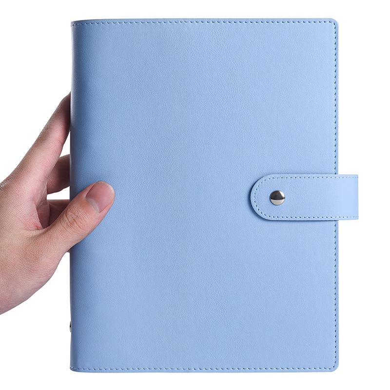 Leather Softcover Loose-Leaf Notebook with Snap Button - A5/A6 Diary & Journal